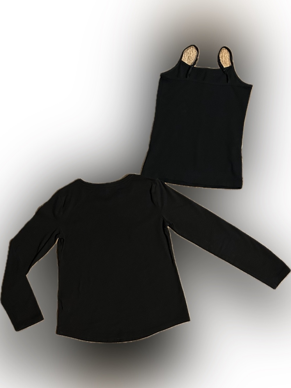 Medium (7-8) Black Tank Top & Long Sleeve Shirt Set
